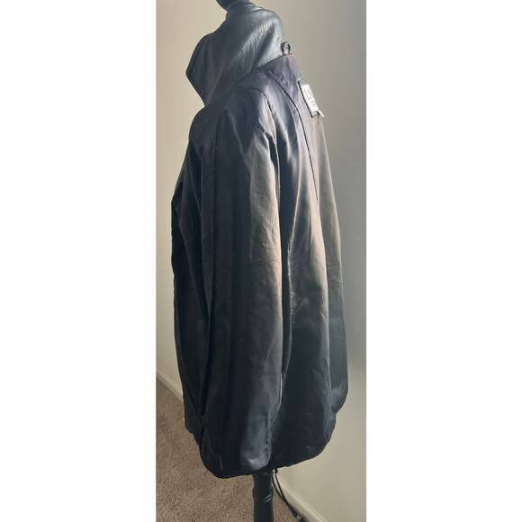 LNR Vintage for Nordstrom Soft Y2K Retro Black Leather Zippered Jacket Coat P/P - Picture 10 of 14